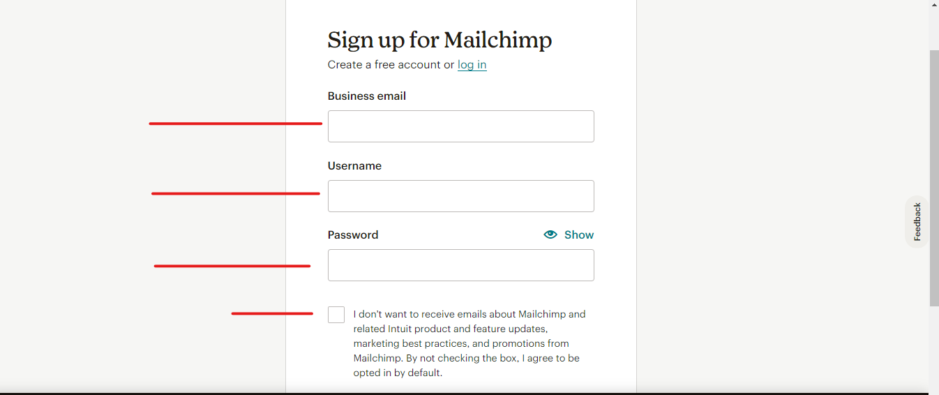 Mailchimp login